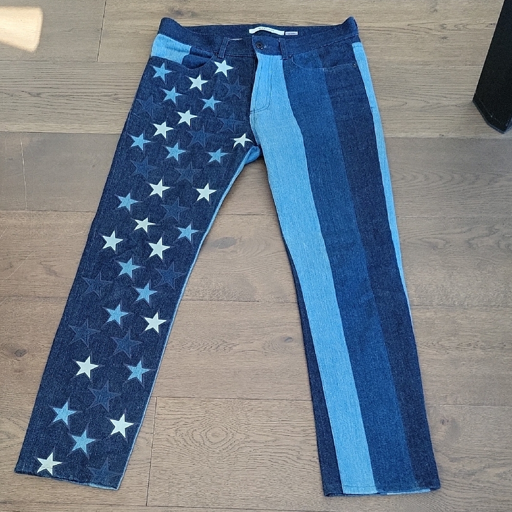 Givenchy Men's Blue Star and Stripe Jeans